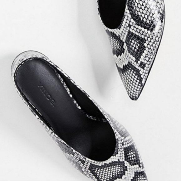 Vince Ralston Sahara Snake Print Leather Slip On Mule Women's Size 8 Block Heel - Picture 5 of 12